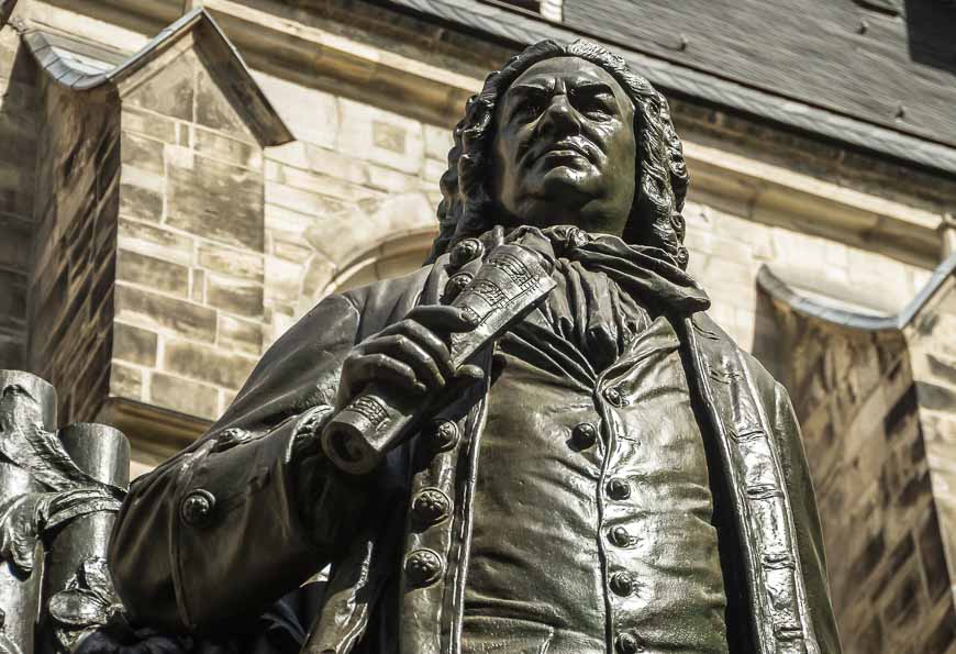 Statue of Johann Sebastian Bach outside of the St. Thomas Church