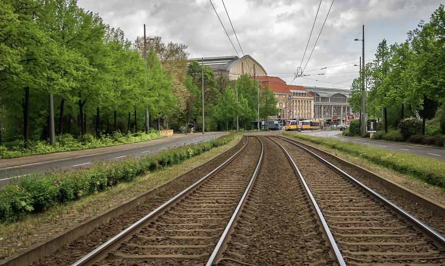 Train tracks to the main station in Leipzig