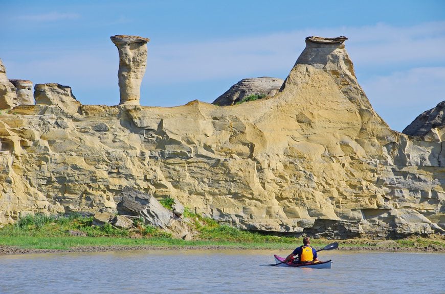 Paddling the Milk River through Writing-on-Stone Provincial Park