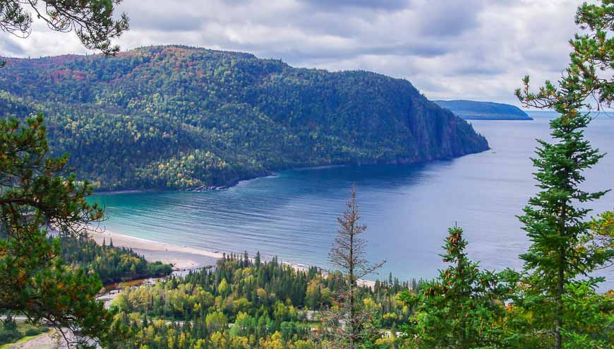 Old Woman Bay and Lake Superior on a calm day