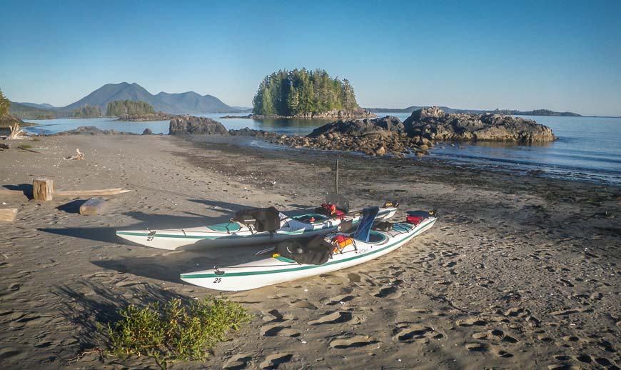 Kayaking Clayoquot Sound in scenery like this - with islands, mountains and rainforests always in view
