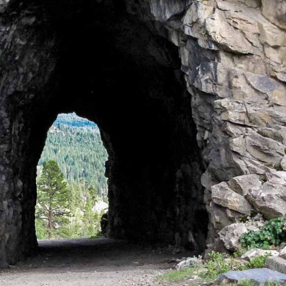 Biking the KVR through a tunnel
