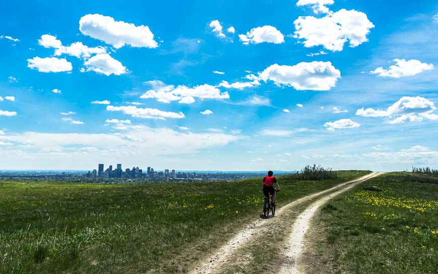 Wonderful mountain biking in Nose Hill Park