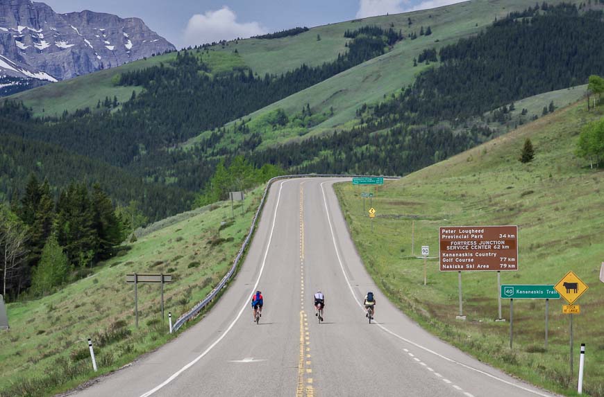 The start of the road up to Highwood Pass