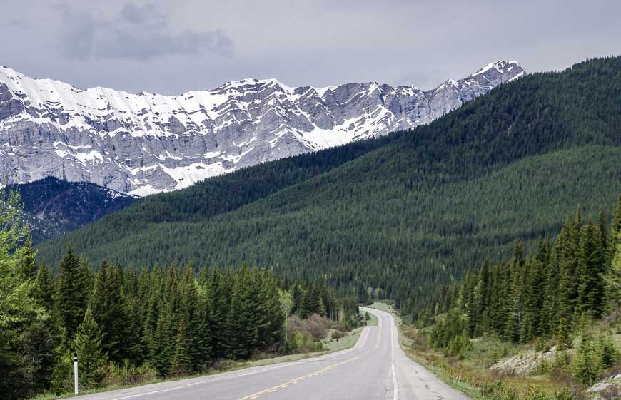 Mountains dominate the skyline - but notice there's not a car to be seen