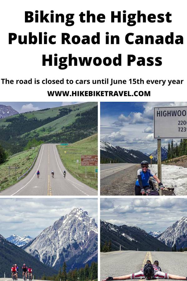 Biking the highest paved road in Canada over Highwood Pass in Kananaskis Country, Alberta. It's car free until June 15th every year