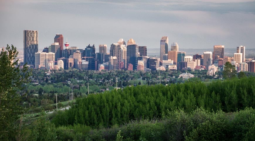 Beautiful views of downtown Calgary from Nose Hill Park