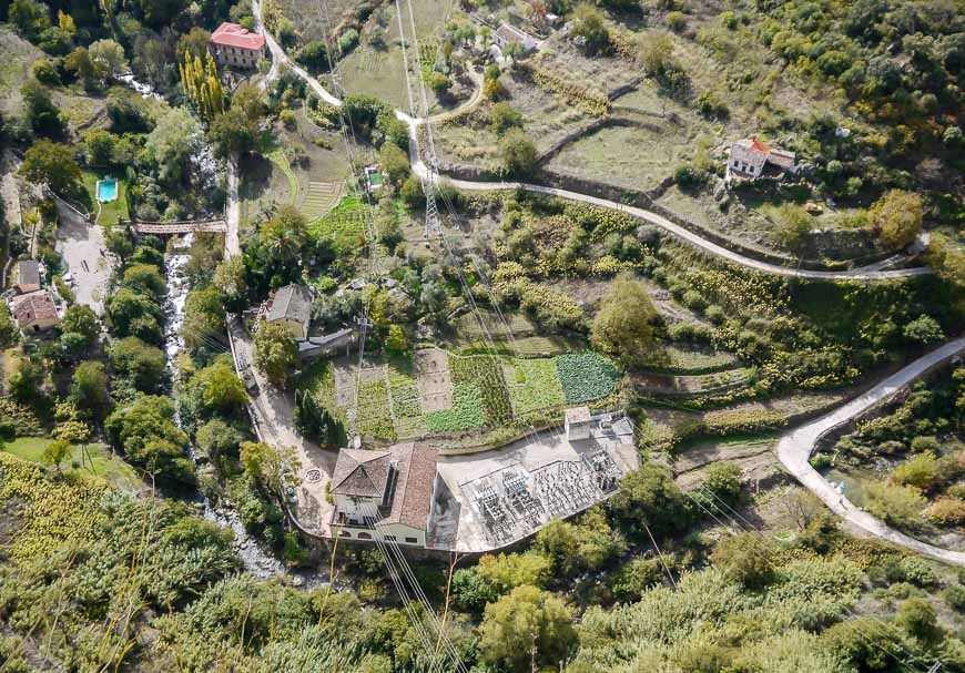 On a walking tour of Ronda it's interesting to look down on a garden plot in shades of green