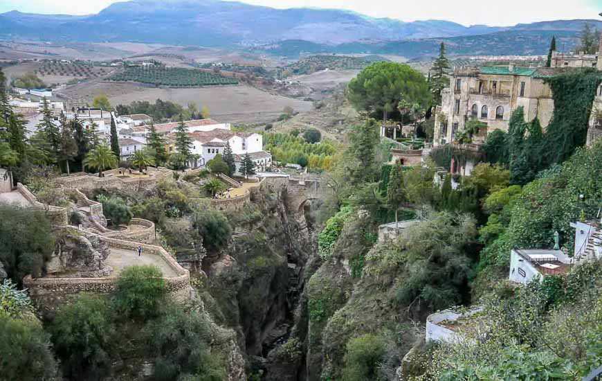 On a walking tour of Ronda enjoy the view from the Nuevo Puente that spans a rocky gorge