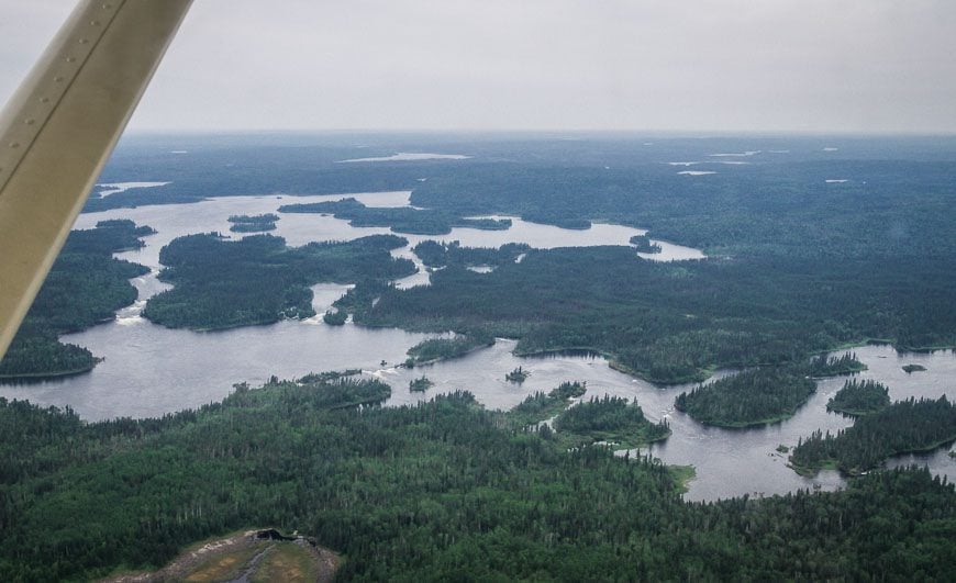 The view of the Churchill from the air - actually a series of lakes joined together by either falls or rapids