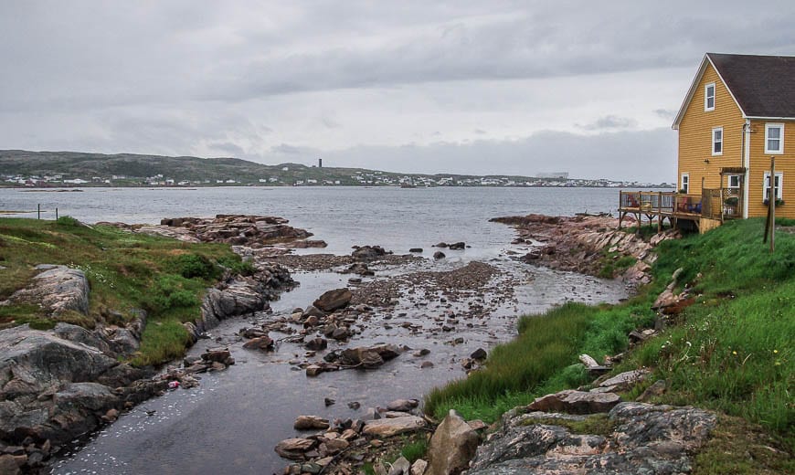 Looking across the bay to the Fogo Island Inn