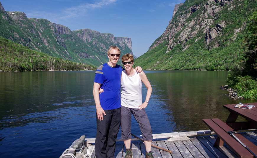 The official start of the Long Range Traverse - a the dock at the far end of Western Brook Pond