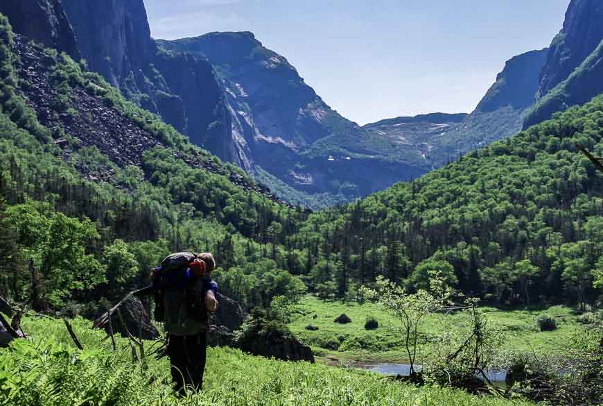 Looking up the gorge - our next major destination