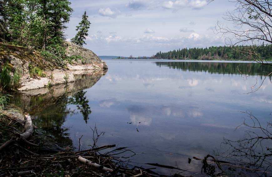 View out to the lake at Nut Portage - the halfway point