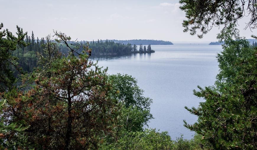 Our first view of Lac La Ronge from the trail