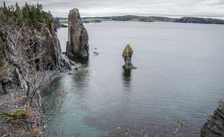 Sea stacks are clearly visible early on the hike