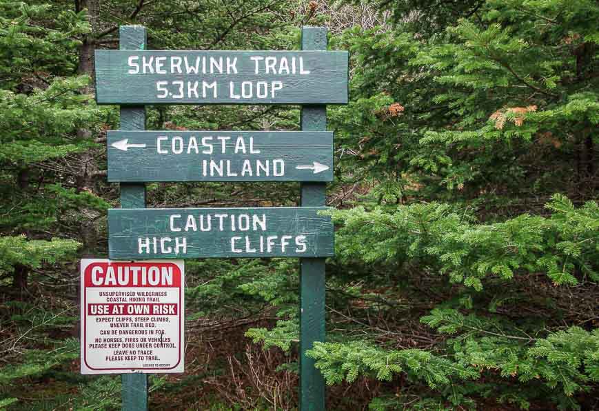 Excellent signage along the trail