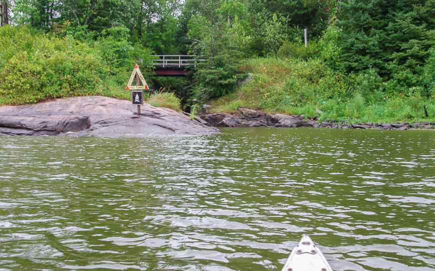 The approach to the first of the Caddy Lake tunnels in Whiteshell Provincial Park