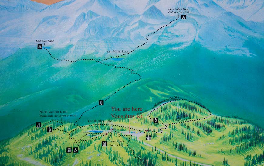Overview of the hiking trails in Mount Revelstoke National Park