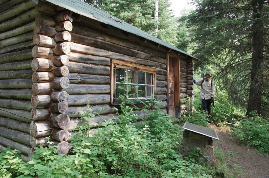 The upper cabin for guests and Anahareo, the Mohawk woman he lived with part of the time - built in 1932