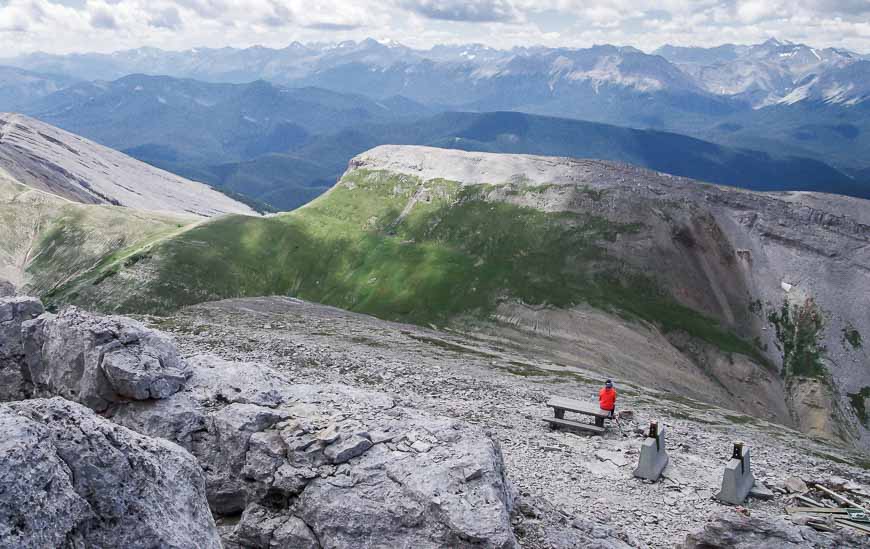 Enjoying the view just below the summit of Moose Mountain