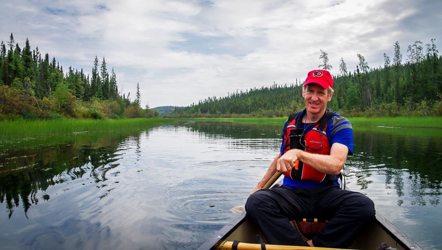 The water was so clear canoeing the Cameron River we could see large trout