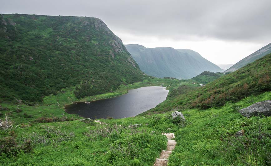 Looking down to the lake beside the Ferry Gulch Campsite