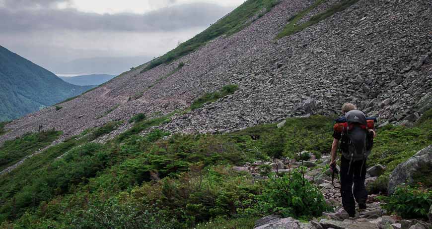 Rough walking from the Ferry Gulch Campsite for many kilometres