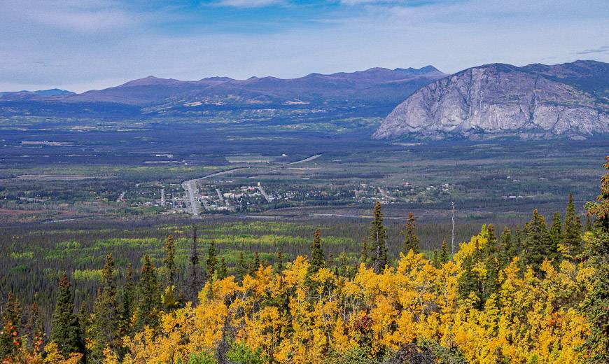 Looking down at Haines Junction