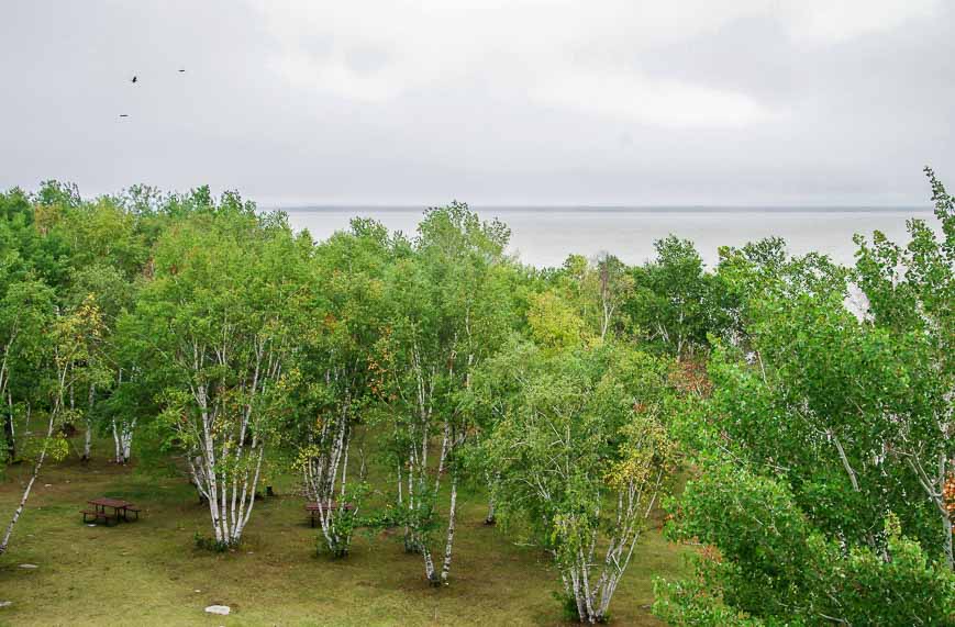 The view to the other islands in Hecla Provincial Park from the top of the tower