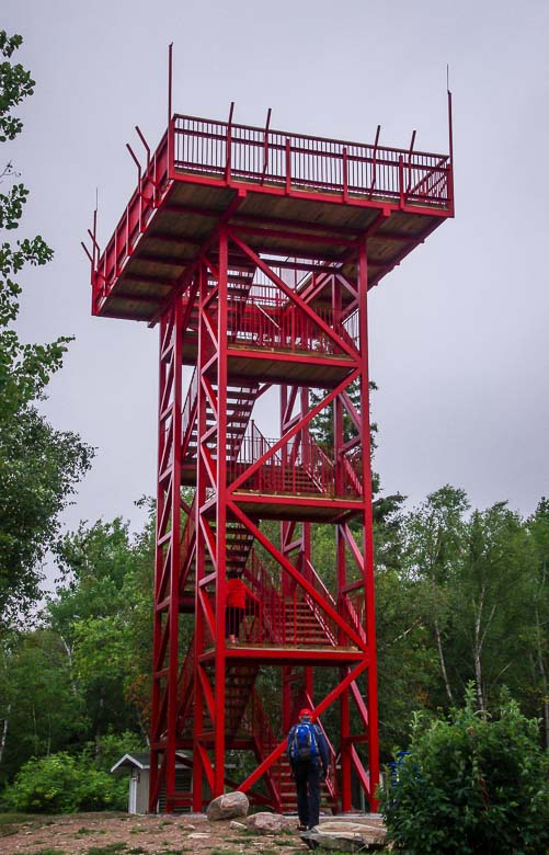 A viewing tower at the north end of the island