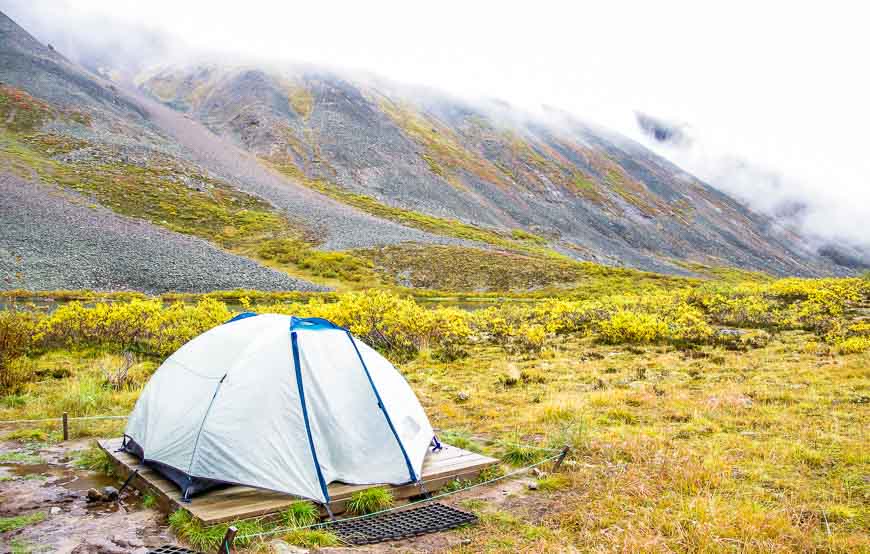 Tent sites are a tad muddy - mostly because it's been a very wet summer