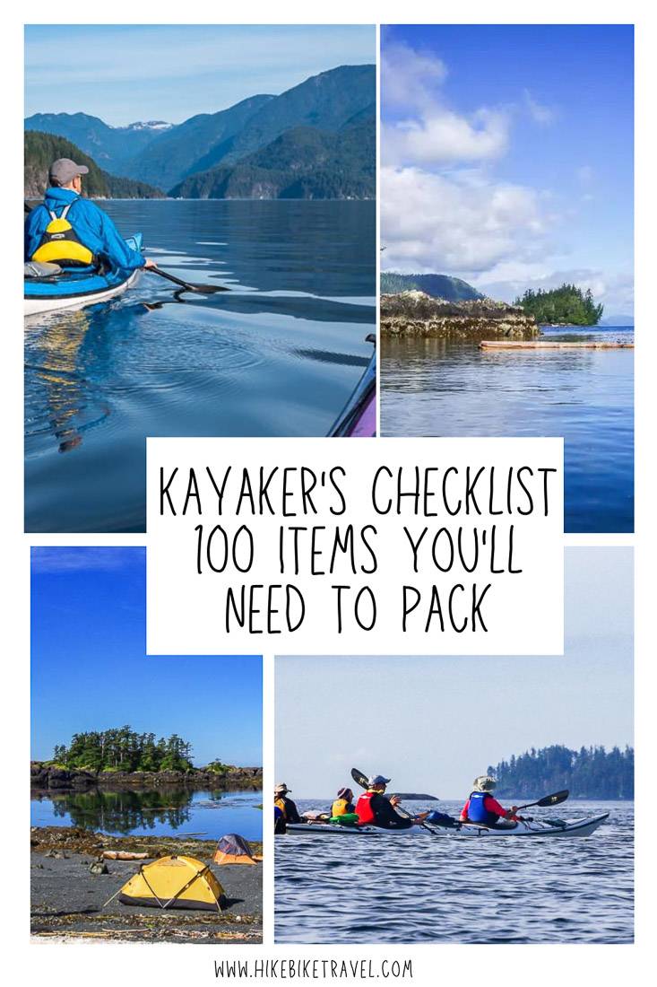 Kayaker's checklist - 100 items to remember to pack