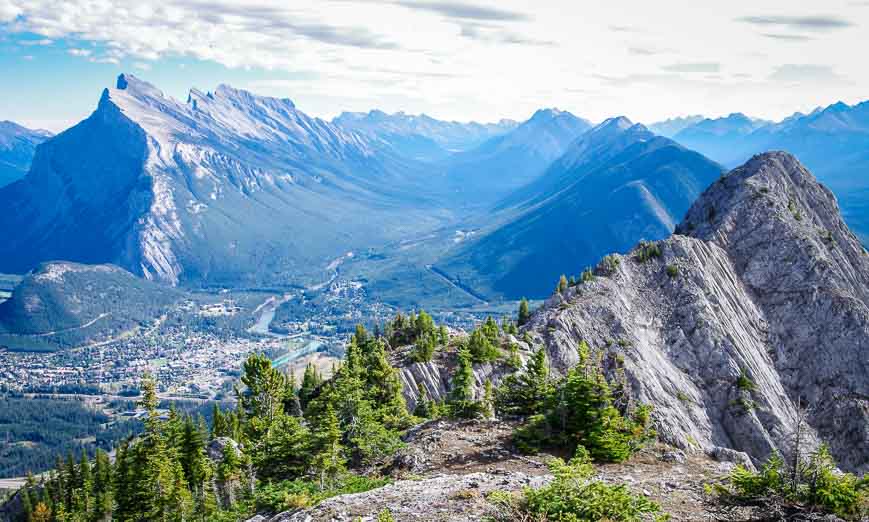 Exceptional views of Banff at the top of the Banff Via Ferrata