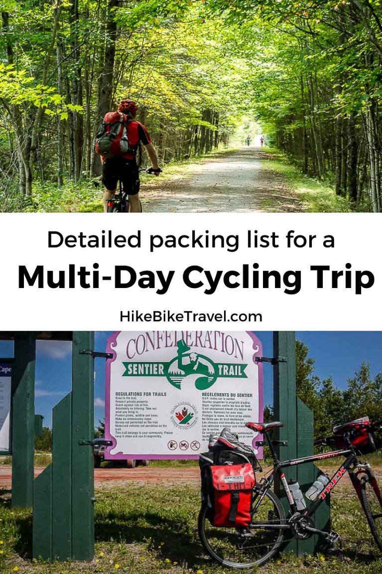A detailed packing list for a multi-day cycling trip
