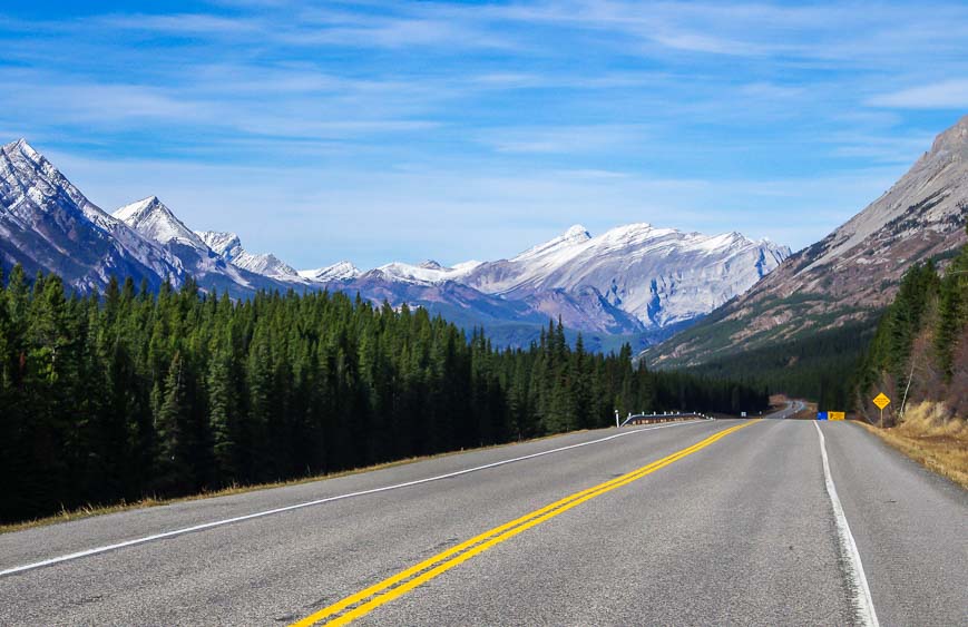 At the bottom of the road to Highwood Pass near the winter gates looking north