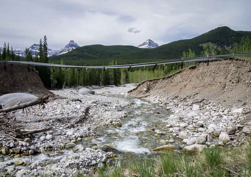 Bridge washed out from 2013 floods along Highway 40