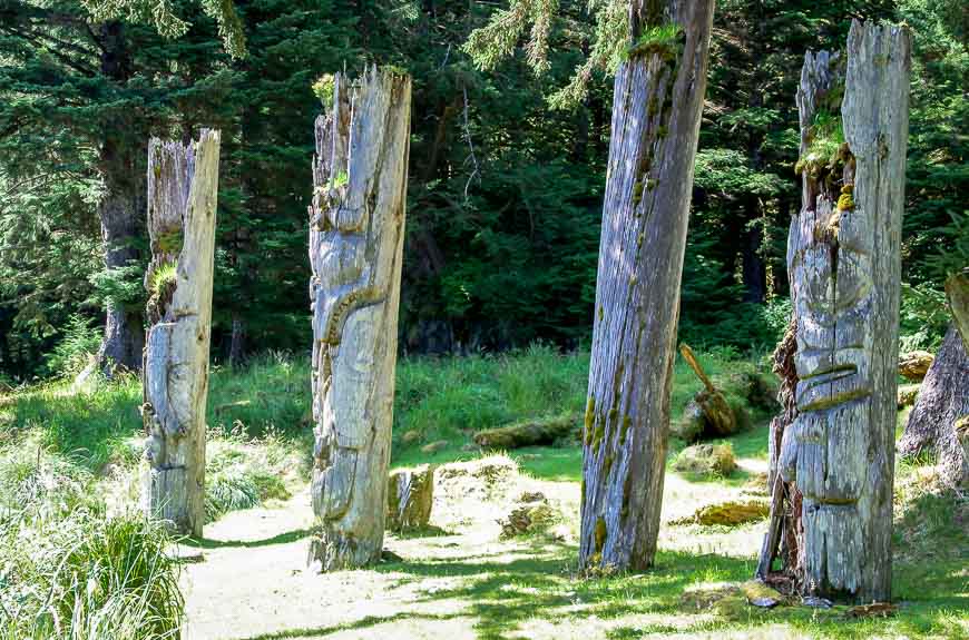 Memorial poles on Ninstints