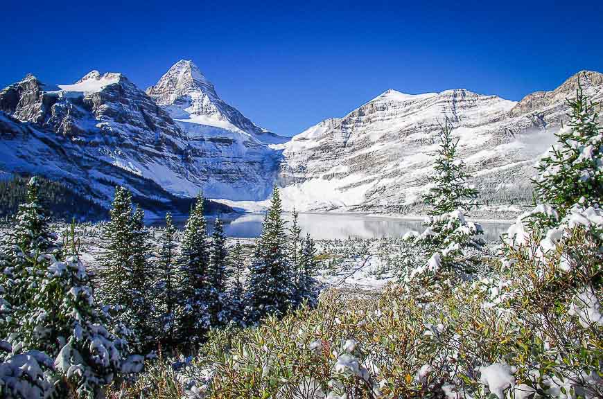 Our hike starts in front of Mt. Assiniboine Lodge