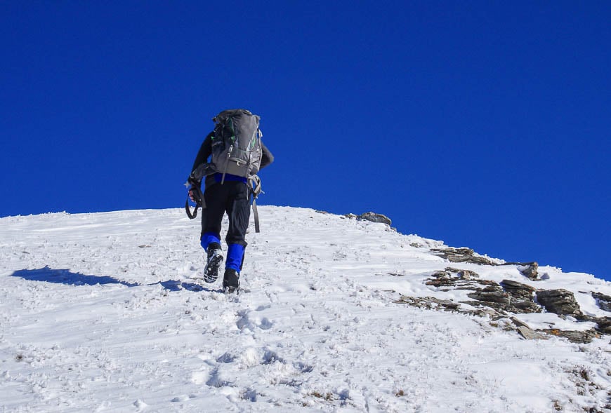 The last steep pitch of hiking the Nublet