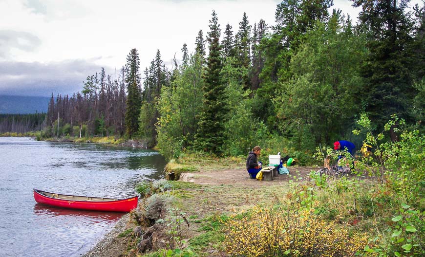 Our lunch stop while canoeing the Yukon River