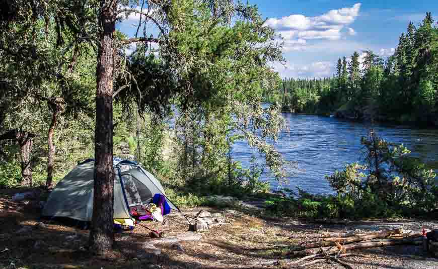 Tenting beside the Churchill River in Saskatchewan