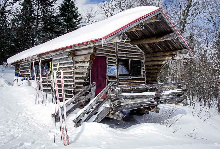 One of the warming huts at Mont Sainte-Anne