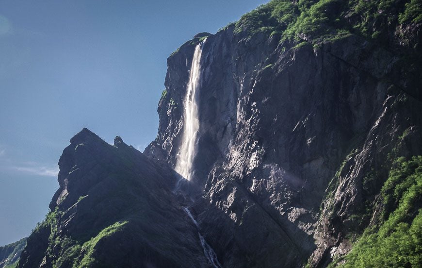 One of the huge waterfalls you see near the far end of the "Pond"