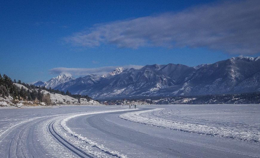 Beautiful backdrop to the Lake Windermere Whiteway - and one of the top skating rinks in Canada