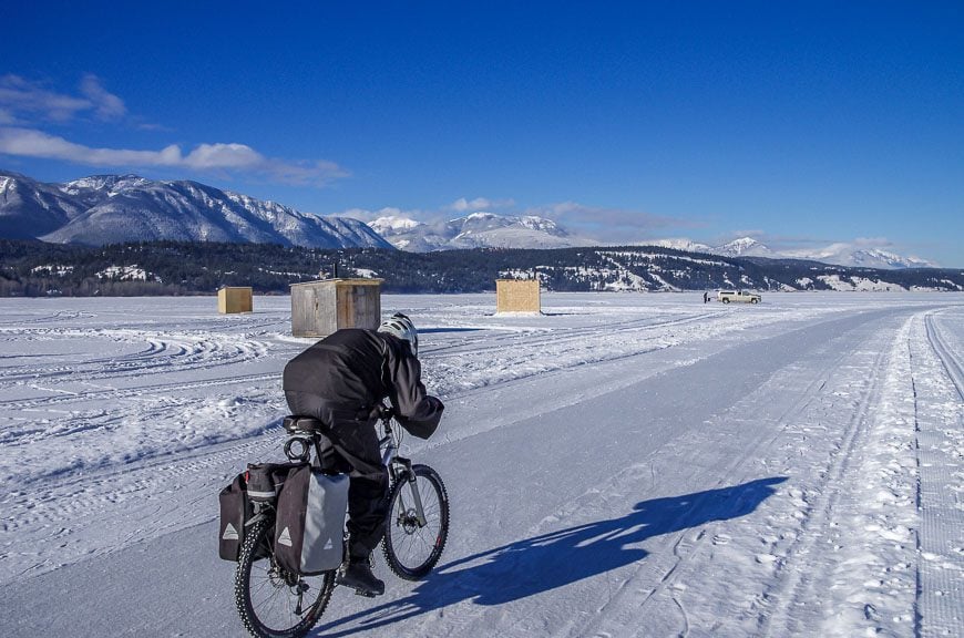 Biking on a cold winter day