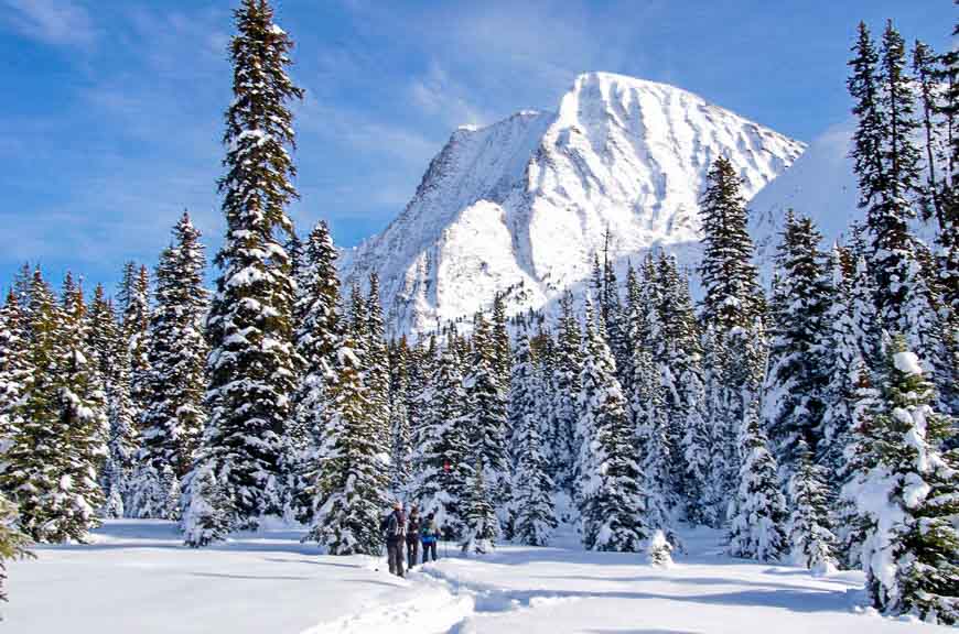 Snowshoeing to Chester Lake in Kananaskis Country
