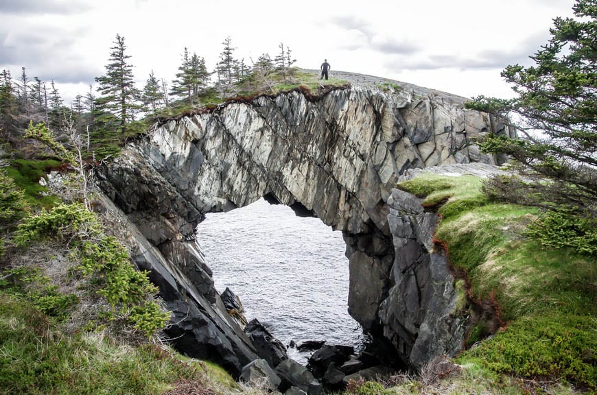 The Berry Cove sea arch seen on the East Coast Trail