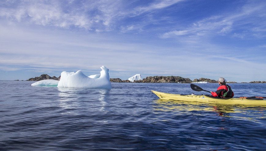 Kayaking in Iceberg Alley out of Twillingate Newfoundland