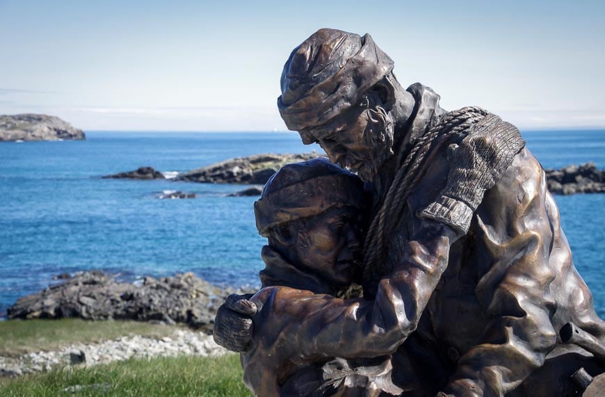 Memorial of father and son, Reuben and Albert John Crewe who died in a sealing disaster